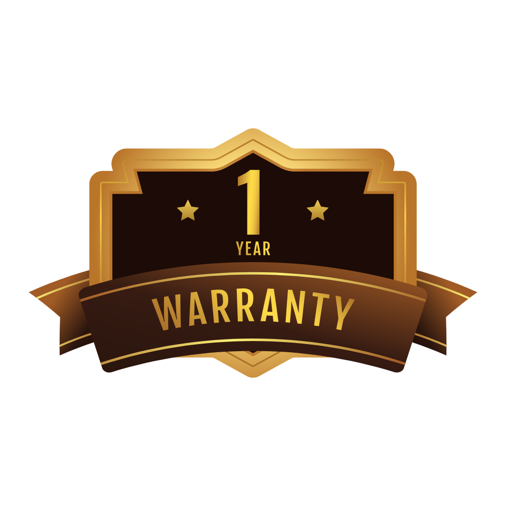 1-year warranty badge